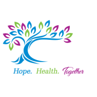 Health Solutions logo white font